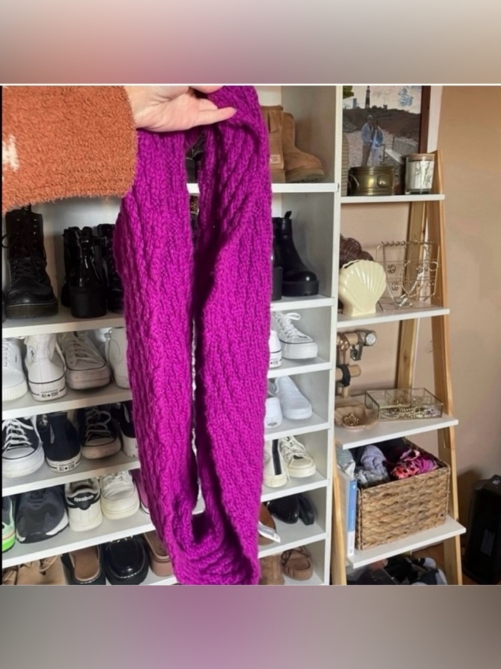 Gap thick purple knitted infinity scarf